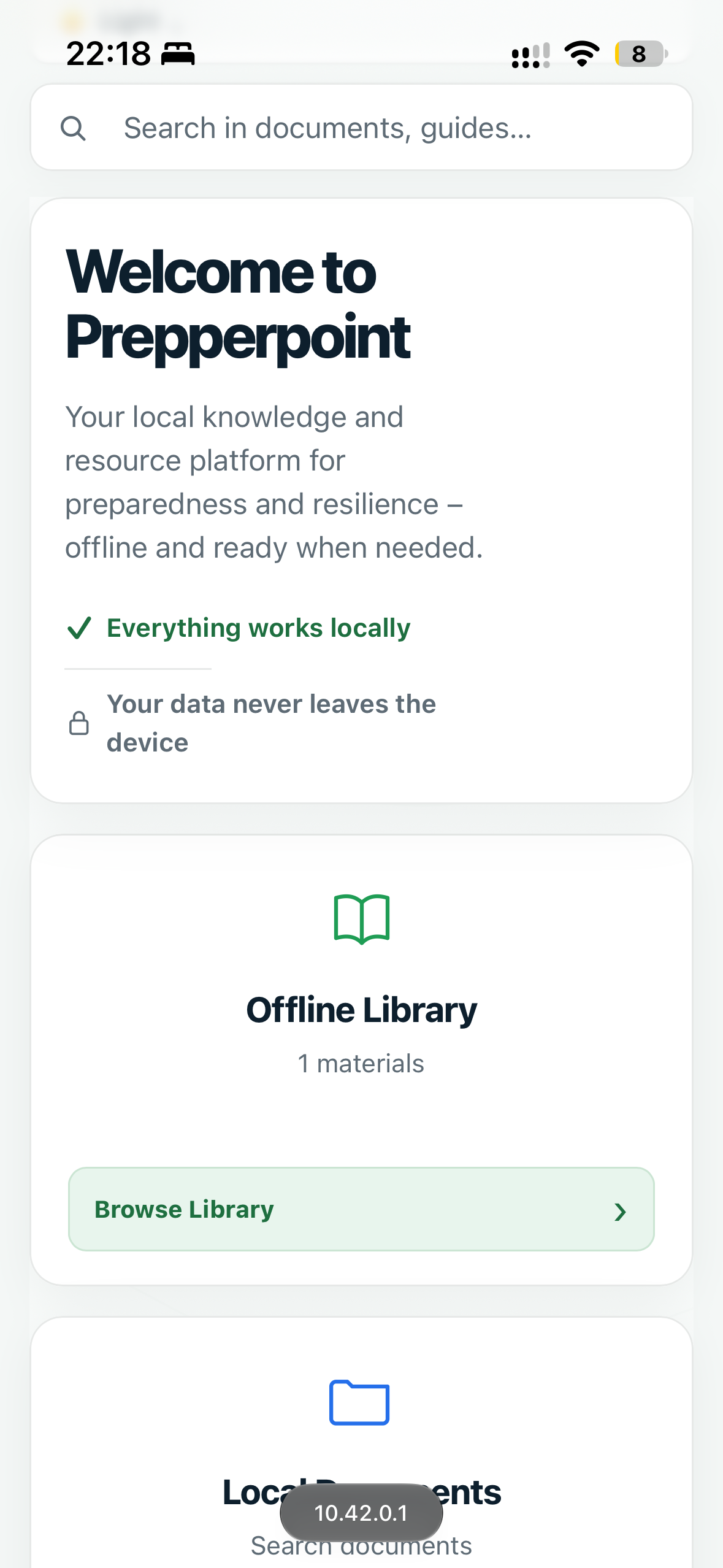 Bibliotek — Prepperpoint på telefon